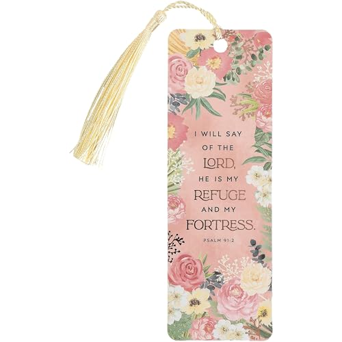 Tassel Bookmarks (Psalm 91:2 Floral) - style: Psalm 91:2 Floral