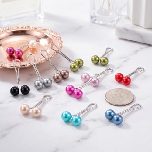 12 Pcs Pearl Hijab Pins Clips, Scarf Brooch Pins for Women