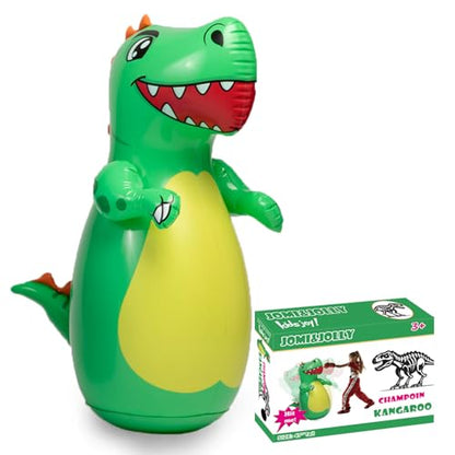 Inflatable Dino Punching Bag for Kids- Durable Bop Bag Toy for Kid with Instant Bounce Back, Dinosaur Toys for Kids 3-5, 5-7, Great for Boys and Girls (47” Tall)