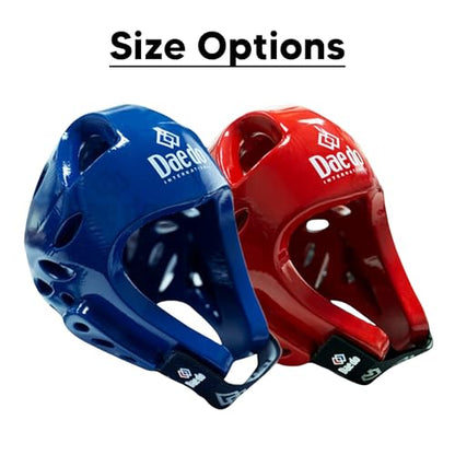 DAEDO WT Recognized Taekwondo Head Guard - Officially Approved, Molded Foam Construction, Blue & Red Variations, Lightweight Protection for Sparring & Competition - color: Blue, size: X-Large