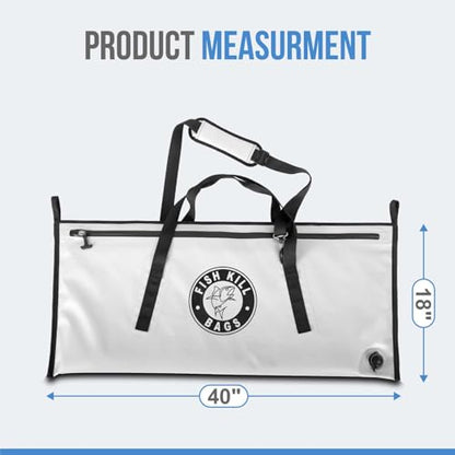 Flat PVC Tarpaulin Insulated Fish Cooler Kill Bag - Waterproof Fishing Cooler Bag with Easy Grip Carry Handles - Portable Soft Cooler - 3 Sizes - size: (70 QT) 40" x 18"