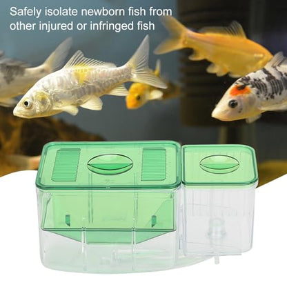 Aquarium Fish Breeding Box, Double - Layer Isolation Incubator for Small Fish Shrimp, Newborn Fry Spawning Box with Insert Tray, for Injured or Aggressive Fish in