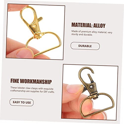 Veemoon 70PCS D Swivel Clasp Keychain Set for DIY Jewelry Making Heavy Duty Lobster Snap Clips for Bags and Lanyards for Organizing Keys and Accessories