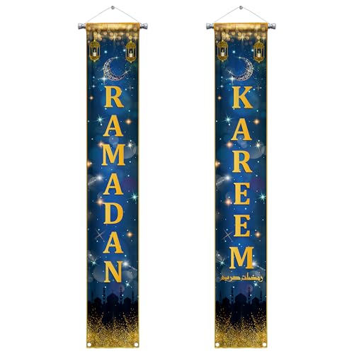 XtraLarge, Ramadan Banner for Ramadan Decorations for Home - 72x12 Inch | Ramdan Door Banner, Ramdan Mubarak Banner | Ramzan Decorations Door Sign