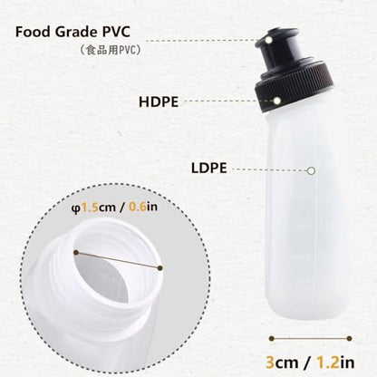 JEELAD Soft Folding Water Bottles TPU Collapsible Flask Hydration Pack Vest Ideal for Running Hiking Cycling Outdoor - color: 02 White - 175ml(5.9oz) - 2 Pcs