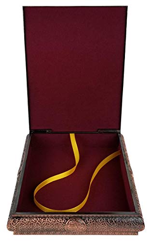 Islamic Muslim Bronze metal Quran box with stand & rhinestone/Home decorative