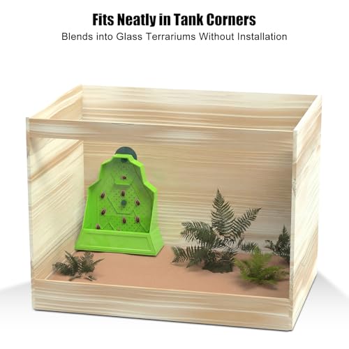 Reptile Insect Feeding Bowl with Suction Cup – Anti-Escape Corner Dish for Gecko, Frog, Chameleon – 6.5"x2.5"x6" - size: Medium