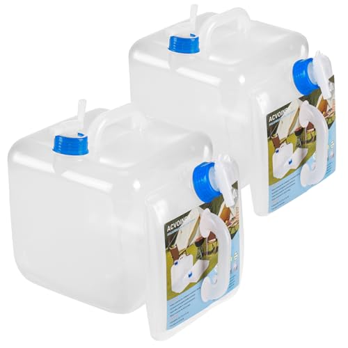 2 Pack Collapsible Water Container with Spigot,BPA Free Food Safe Camping Water Storage Carrier Jug for Outdoors Hiking Backpack & Survival Kit, Foldable Portable Water Canteen(10L/5.3 Gallon) - size: 2-Pack 5.3 Gal