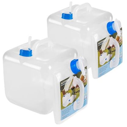 2 Pack Collapsible Water Container with Spigot,BPA Free Food Safe Camping Water Storage Carrier Jug for Outdoors Hiking Backpack & Survival Kit, Foldable Portable Water Canteen(10L/5.3 Gallon) - size: 2-Pack 5.3 Gal
