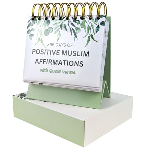 Islamic Positive Affirmations with Quran Verses, Islamic Affirmation Cards with Stand, Muslim Affirmations, Islamic Daily Flip Calendar, Islamic Home & Desk Decor, Ramadan Decor, Ramadan & Eid Gift