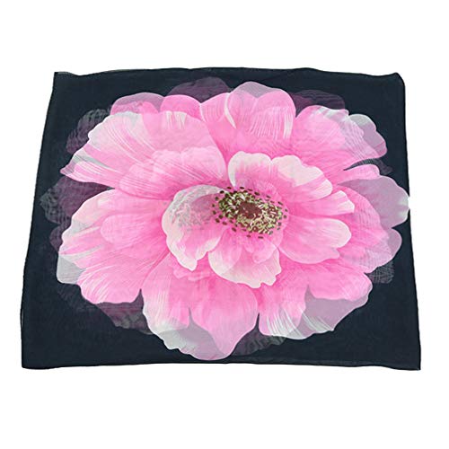 E-Clover Women Soft Floral Print Shawl Chiffon Sheer Scarf - color: 01-pink Floral