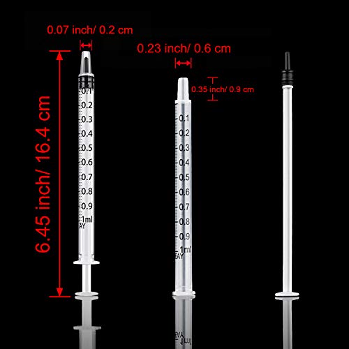 Frienda 20 Packs Syringes Without Needles,1 Ml | Large Plastic Measuring Tools for Food, Horse Care, Lab Dispensing, Graduated Markings, Reusable Multipurpose Applicators - size: 1 ml