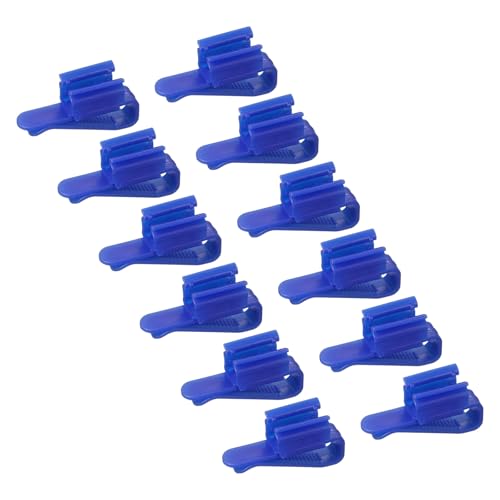 Fish for Tank Mounting Clip, Adjustable Hose Clamp Mounting Clip Water Pipe Hose Holder for 0.3"-1" Dia Tube, (Blue, 12Pcs), Intended for Aquarium Air Pump/Pipe Organizer - color: Blue
