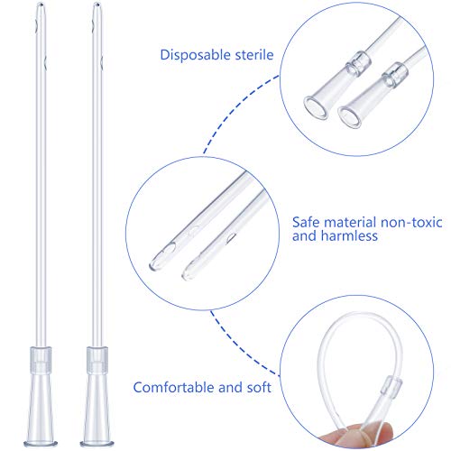 White PVC Replacement Tube Supplies Colon Tubes Kit Clear Replacements Hose with Flexible Rounded End for Smooth Insert Catheters for Women Men FR12 (30 Pieces)