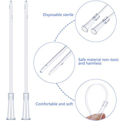White PVC Replacement Tube Supplies Colon Tubes Kit Clear Replacements Hose with Flexible Rounded End for Smooth Insert Catheters for Women Men FR12 (30 Pieces)