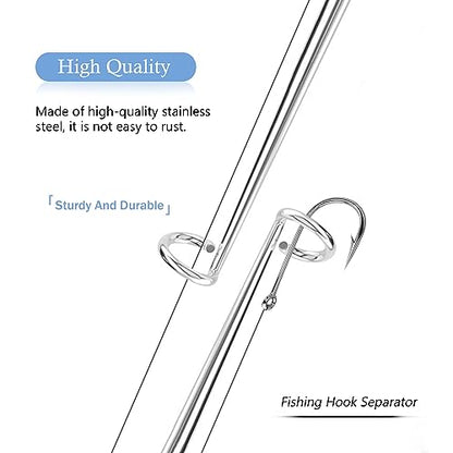 Medsuo 2pcs Stainless Steel Fishing Unhooking Disgorgers Portable Fishing Hook Remover Tools Fishing Supplies for Lake Fishing River Fishing Sea Fishing