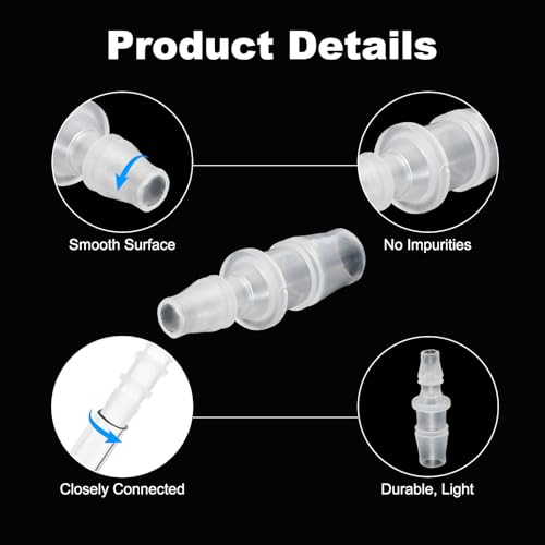 PATIKIL 3/8" x 1/4" Plastic Hose Barb Fitting, 2 Pcs Thru-Bulk Pipe Connectors Barbed Splicer Mender Joint Adapter Union for Aquarium Fuel Gas Liquid Air - size: 3/8" x 1/4"