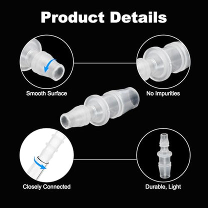 PATIKIL 3/8" x 1/4" Plastic Hose Barb Fitting, 2 Pcs Thru-Bulk Pipe Connectors Barbed Splicer Mender Joint Adapter Union for Aquarium Fuel Gas Liquid Air - size: 3/8" x 1/4"