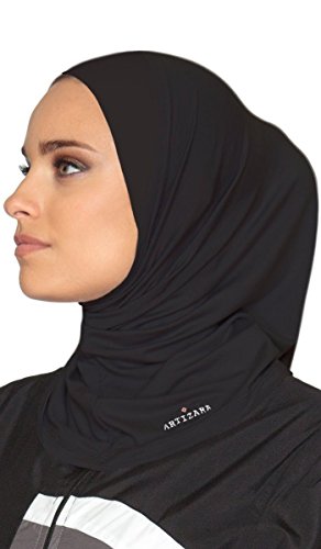 Stretch Sports Hijab - Athletic & Workout Hijab for Modest Islamic Gym Workout - color: Black