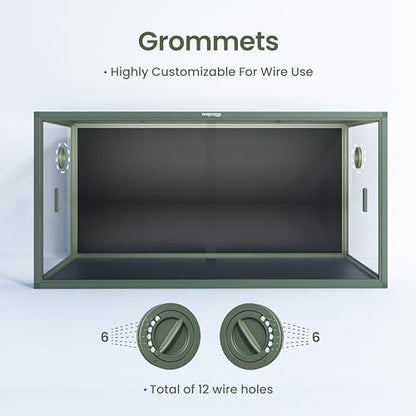 120 Gallon Reptile Tank for Bearded Dragon, Snake, Adult Reptile | Optimal Ventilation & Light Penetration by Rust Proof Mesh Top, Easy Assembly within 6 Steps with Clear Instruction - color: Earthy Green, size: 120 Gallon