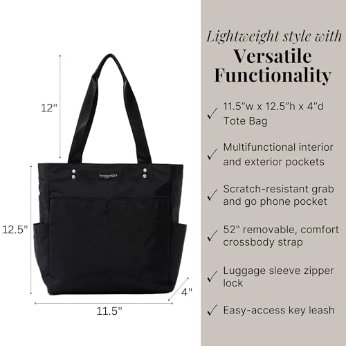 Baggallini Carryall North/South Tote - color: Black