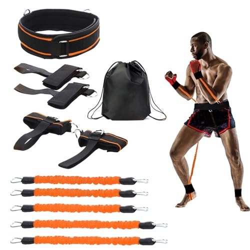 Boxing Resistance Bands, Leg Strength and Agility Speed Exercise Set for MMA Basketball Football Training Equipment Power Punch Pro