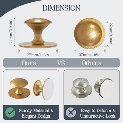 Adhesive Cabinet Knobs 4pcs Gold Self-Stick Knobs Drill Free Dresser Drawer Pulls Stainless Steel Stick On Handles for Medicine Cabinets Drawer Cupboards Glass Sliding Door Terrarium Lid - color: Gold