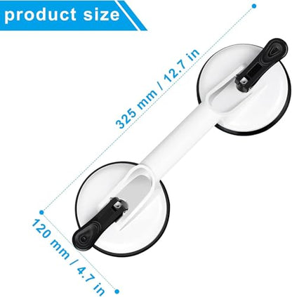 FCHO Glass Suction Cups Heavy Duty Aluminum Hooks for Tile Glass Lifting Dent Puller 2 Pack White | Heavy Duty Aluminum Glass Suction Cup Lifter, Aluminum Vacuum Plate Holder Hooks, For Glass Tile Lifting Dent Pulling, Bathro - color: White