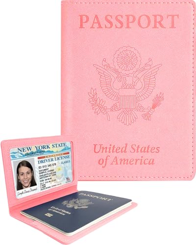 Sizobi Leather Passport Holder Covers, Passport Holder for Travel Women - color: Pink