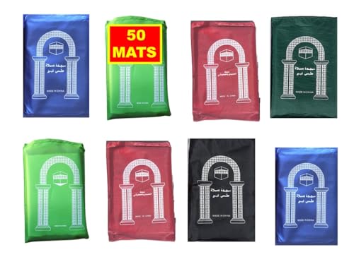 Mini Pocket Portable Travel Prayer Praying Rug Mat Namaz Carpet Islamic Gift Muslim Gifts Bulk Musallah Foldable Waterproof Salah Slalat Sajadah Sajda Sajjadah Gift Ramadan Eid Gift (50)
