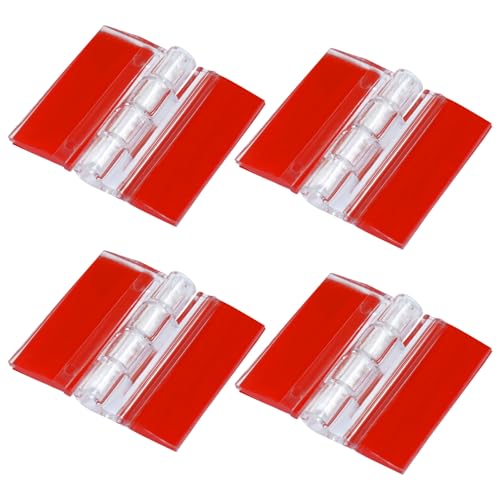 Hitefu Clear Acrylic Hinges, 30 * 35mm, 12 Pcs | Invisible, Self Adhesive, For Aquarium Lids, Cabinets, Display Stands & DIY Furniture - size: 30*35mm