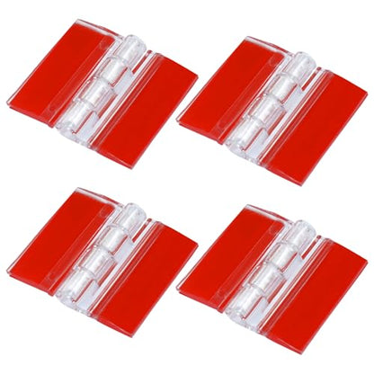 Hitefu Clear Acrylic Hinges, 30 * 35mm, 12 Pcs | Invisible, Self Adhesive, For Aquarium Lids, Cabinets, Display Stands & DIY Furniture - size: 30*35mm