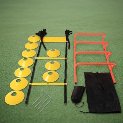 Agility Ladder Speed Training Kit, Soccer Training Equipment Set, PP Rung Agility Ladder Synthetic Disc Cones with Storage Bag - style: training set type a Training S