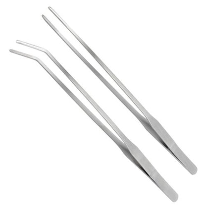 Straight and Bend Stainless Steel Super Thick Tweezers Set,Pliers Aquarium Tool Fish Tank Aquatic Plants Forceps Clip (10.5") - size: 10.5"