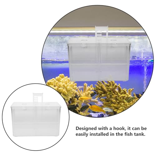 Fish Breeding Box with Hook and Suction Cup Aquarium Fry Incubator Isolation Hatchery for Tropical Fish for Spawning and Nursery