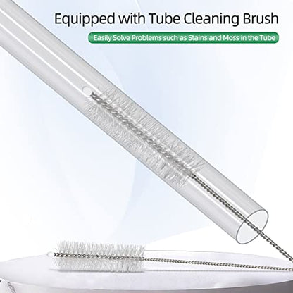 Shrimp Feeding Dish Set, Shrimp Feeder Tube Kit for Fish Tank(15" | Clear Durable, Simple Installation, Keep Water Clean, Shrimp Feeding Tube with Feeding Ring & Cleaning Brush
