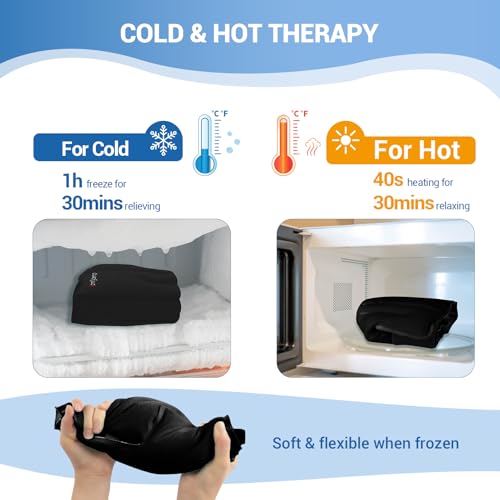 Comfytemp Ankle Foot Ice Pack Wrap for Plantar Fasciitis Relief, Ankles Brace for Sprain, Heel Spur, Swelling, Achilles Tendonitis, Cold Bag for Injuries Reusable, Hot Cold Compress, 1 Pack (Black) - size: Black Large(1 Pack)