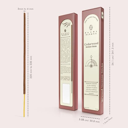 KarmaPledge Cedarwood Incense Sticks, Burn Time 45-60 Min, 40 Sticks - color: Cedarwood, size: 40 Hand Dipped Sticks