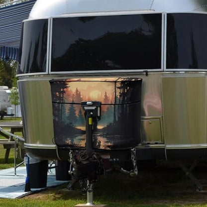Sunset Bigfoot Double 20lb RV Propane Tank Cover for Travel Trailer Polyester Waterproof Cover Sun Protection Easy to Stall - color: Sunset Bigfoot, size: S(20LB)