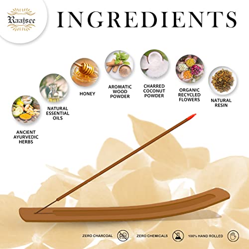 Raajsee Sandalwood Incense Sticks 100 Gm Pack-100% Pure Organic Natural Hand Rolled Free from Chemicals-for Church,Aroma Therapy,Relaxation,Meditation & Sensual Therapy - color: Sandalwood