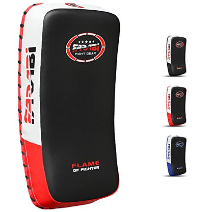 Farabi Thai Pad Training Kick Pad Curved Coaching Pad Kicking Mix Martial Arts x 1 Single Unit - color: Red