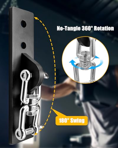 Ceiling Mounted Swing Hooks Rotate 360 Degrees, Heavy Bag Hanger for Punching Bags, Stainless Steel Swing Hangers for Gym Aerial Yoga Swing Chairs and Hammocks - style: Heavy Bag Hanger