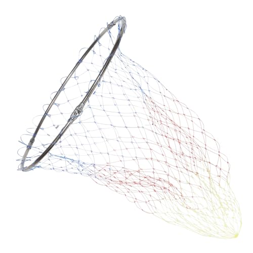 Healifty Fishing Catching Tool Stainless Steel Mesh Basket 40cm Diameter Foldable Replacement Net Head with 8mm Connector for Freshwater and Saltwater Fishing