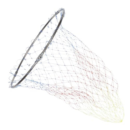 OSALADI Fishing Catching Basket Replacement Net Head 40cm Stainless Steel with Colorful Printed Mesh, 8mm Connector, Deep Net for Outdoor Fishing and Fish Landing