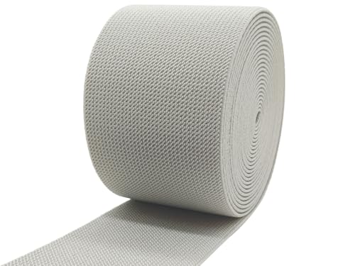 Gray Knit Elastic Band 3 inch 5 Yards Double-Side Twill Woven Elastic Heavy Stretch Elastic Spool for Sewing Pants Waistband, Wigs, Skirts, Craft DIY Projects (#29) - color: Gray #29