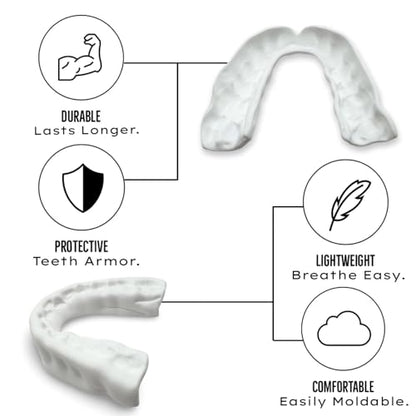 Zero-G Sports Mouthguard White 1-Pack - Adult Size - Boil & Bite - Basketball, Football, Soccer, Baseball, Hockey, Lacrosse - color: White