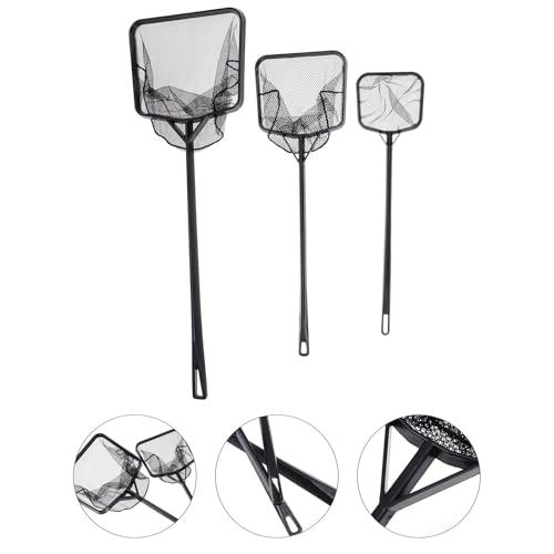 3pcs Aquarium Fish Net Set Handheld Fine Mesh Shrimp and Fish Landing Nets Pool and Aquarium Cleaning