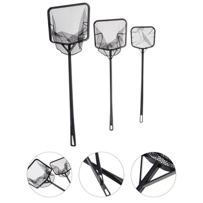 3pcs Aquarium Fish Net Set Handheld Fine Mesh Shrimp and Fish Landing Nets Pool and Aquarium Cleaning