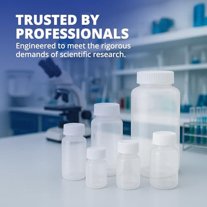 United Scientific™ Sample Bottles with Lids, Polypropylene, 1000ml, 6-Pack | 32 oz Plastic Bottles with Lids, BPA-Free, Autoclavable, Leakproof Seal Rings, Wide Mouth Sample Containers, RoHS Compliant - size: 32 oz (Pack of 6)