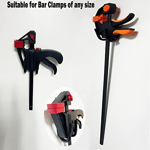 2 Pack Bar Clamp Hanger, Wall Storage Clip, Clamp Rack - Holds Any Size, Bends for Various Uses